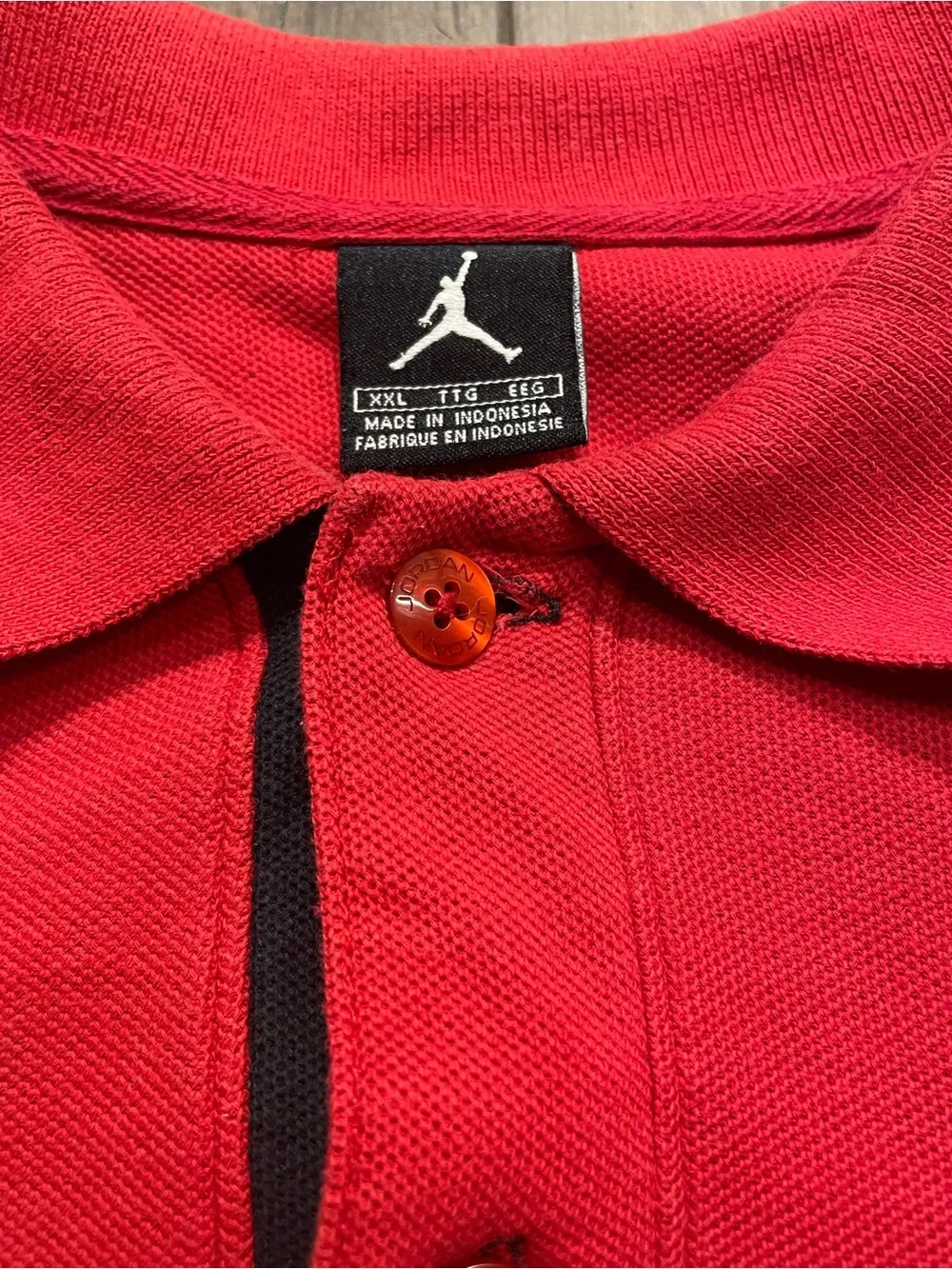Jordan Jumpman XXL Red Black Colorblock Polo Shirt Vintage Y2K Basketball